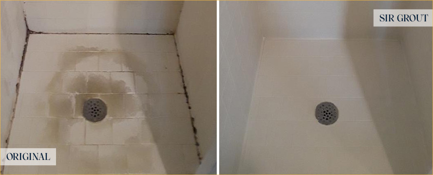 Shower Before and After a Flawless Tile Cleaning in Tucson, AZ